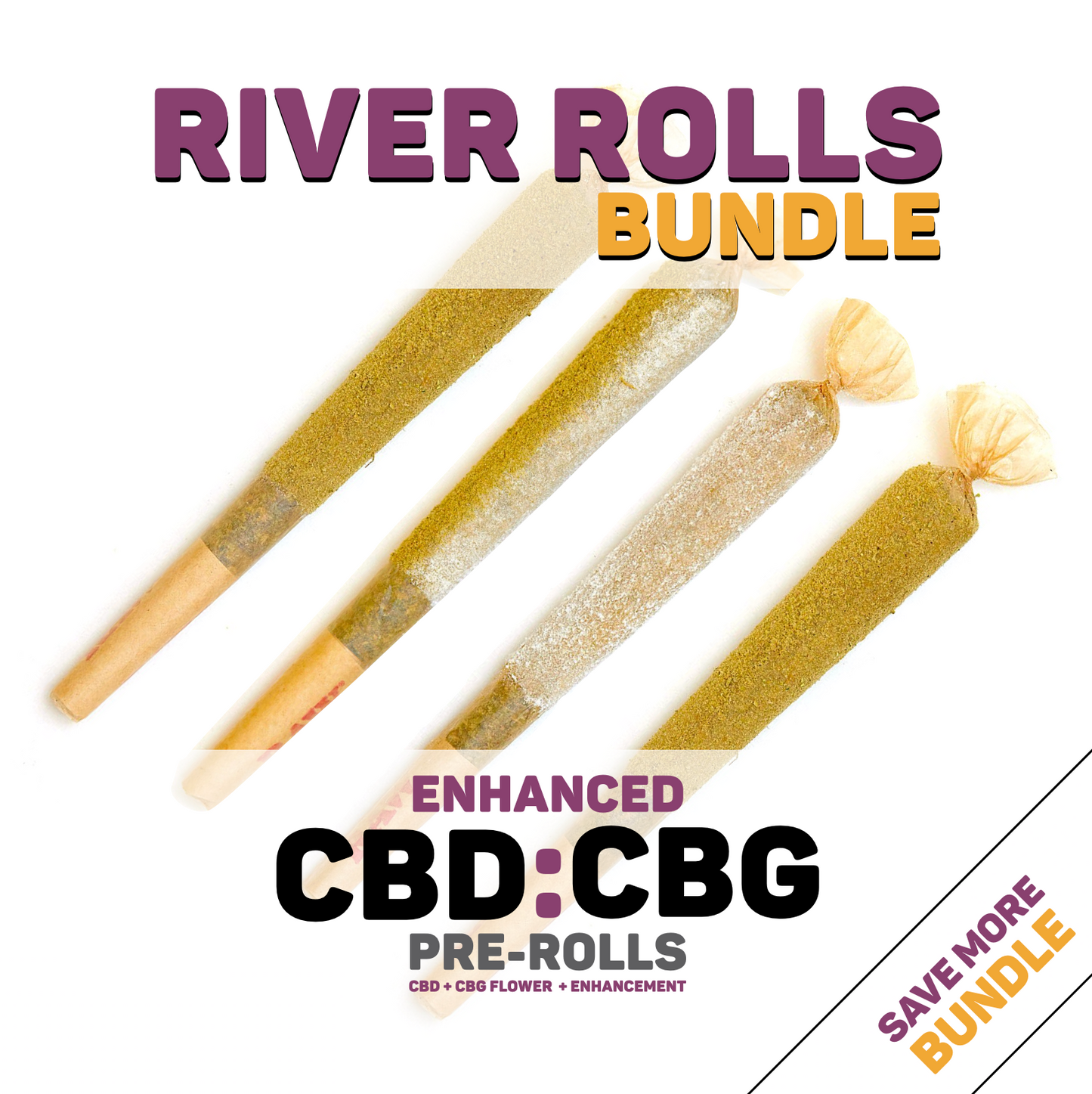 RIVER ROLLS BUNDLE - CBD + CBG FLOWER + CBD DISTILLATE + ISOLATE + CBG KIEF