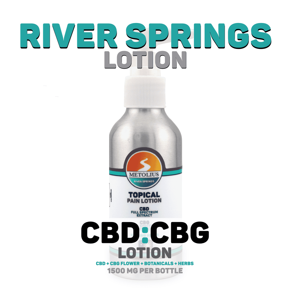 RIVER SPRINGS LOTION - CBD + CBG EXTRACT + ESSENTIAL OILS + HEALING HERBS + LOTION