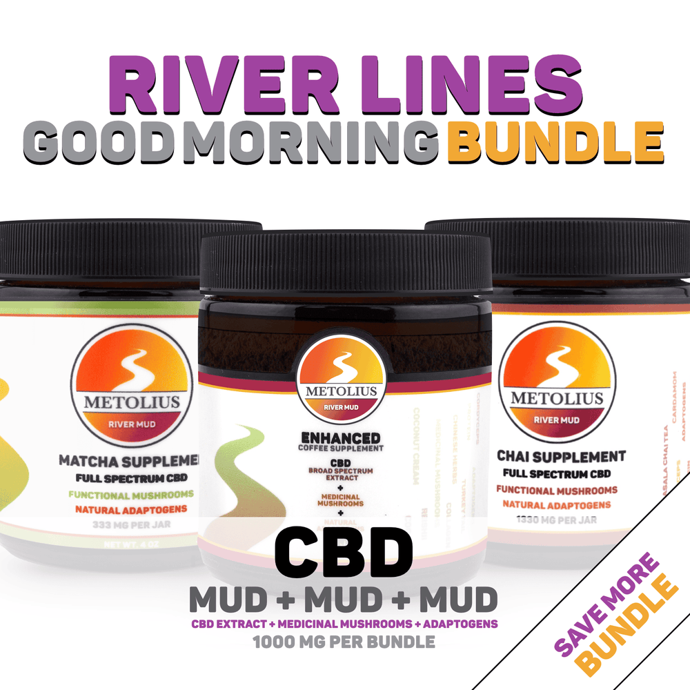 GOOD MORNING BUNDLE - CBD EXTRACT + MEDICINAL MUSHROOMS + NATURAL ADAPTOGENS + CACAO + CHAI + MATCHA