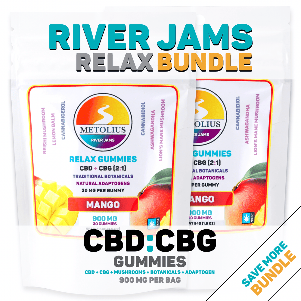 
                  
                    RIVER JAMS RELAX BUNDLE - CBD + CBG + TRADITIONAL BOTANICALS + FUNCTIONAL MUSHROOMS
                  
                