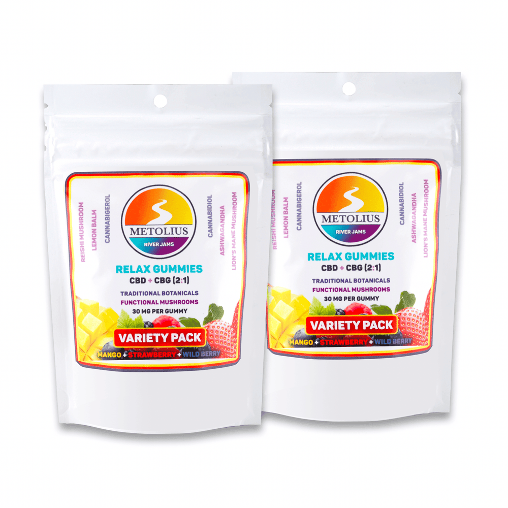 
                  
                    RIVER JAMS RELAX BUNDLE - CBD + CBG + TRADITIONAL BOTANICALS + FUNCTIONAL MUSHROOMS
                  
                