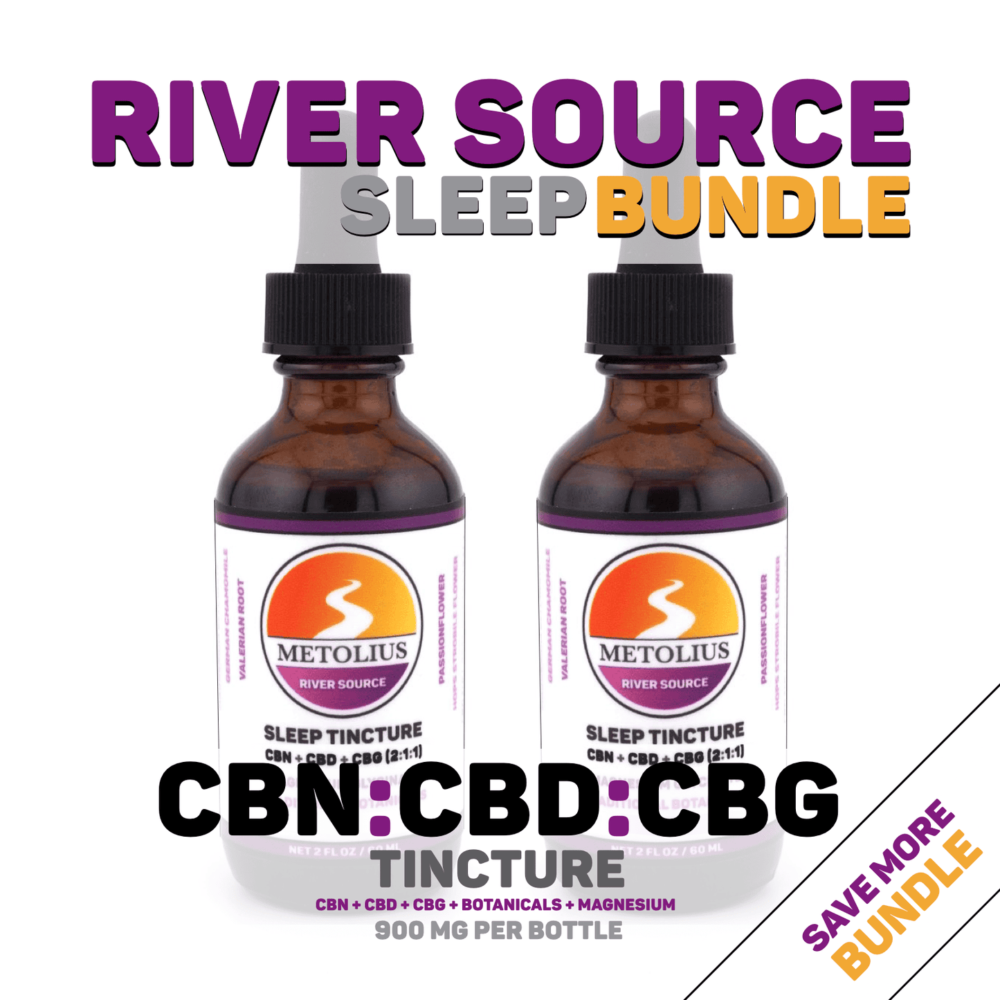 
                  
                    RIVER SOURCE SLEEP BUNDLE - CBN + CBD + CBG + TRADITIONAL BOTANICALS + MAGNESIUM GLYCINATE
                  
                