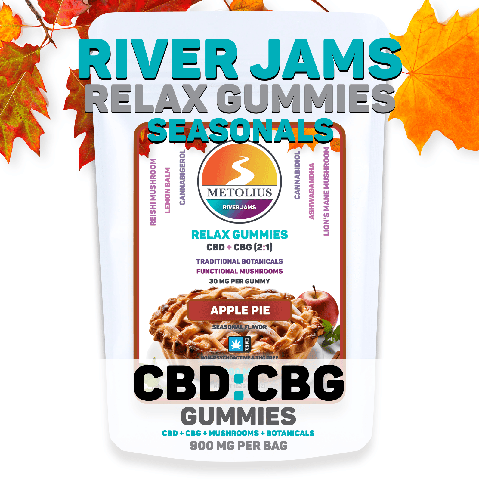 RIVER JAMS RELAX SEASONALS - CBD + CBG + TRADITIONAL BOTANICALS + FUNCTIONAL MUSHROOMS