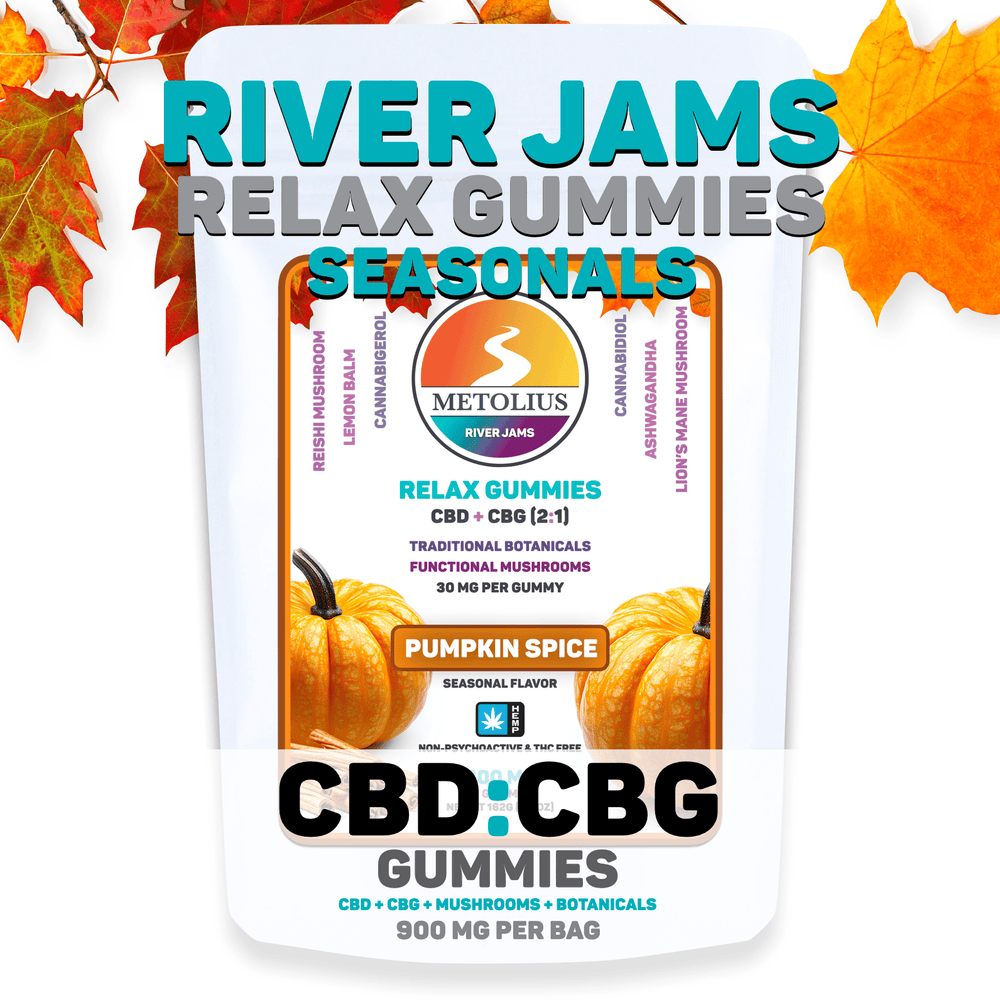 RIVER JAMS RELAX SEASONALS - CBD + CBG + TRADITIONAL BOTANICALS + FUNCTIONAL MUSHROOMS