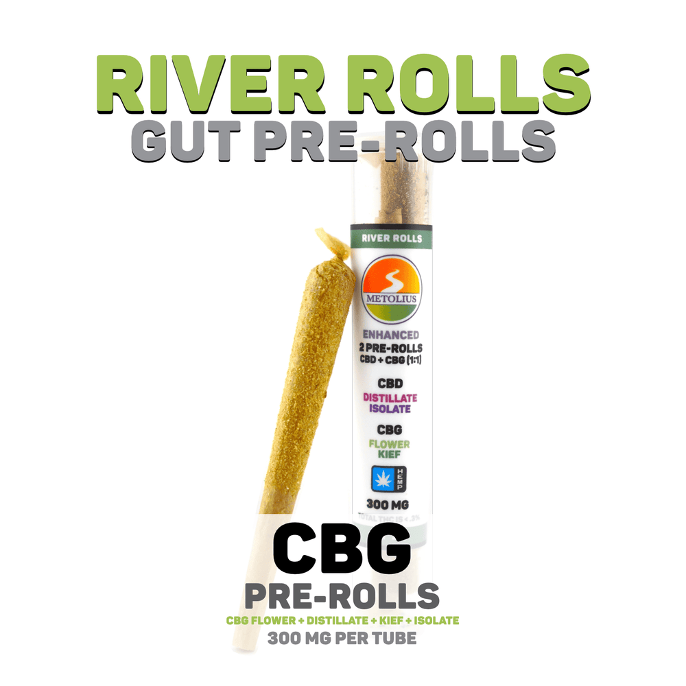 RIVER ROLLS TWO PACK - CBG FLOWER + CBD DISTILLATE + ISOLATE + CBG KIEF