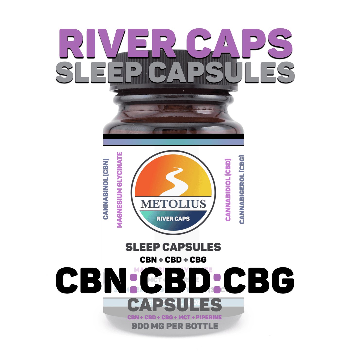 River Caps Sleep - CBD + CBG + MCT + Piperine - 30 MG Each : 900 MG Per Bottle - 30 Count - Metolius Wellness - With Description.png__PID:188613fd-5741-4313-b02e-7a6035cff85f
