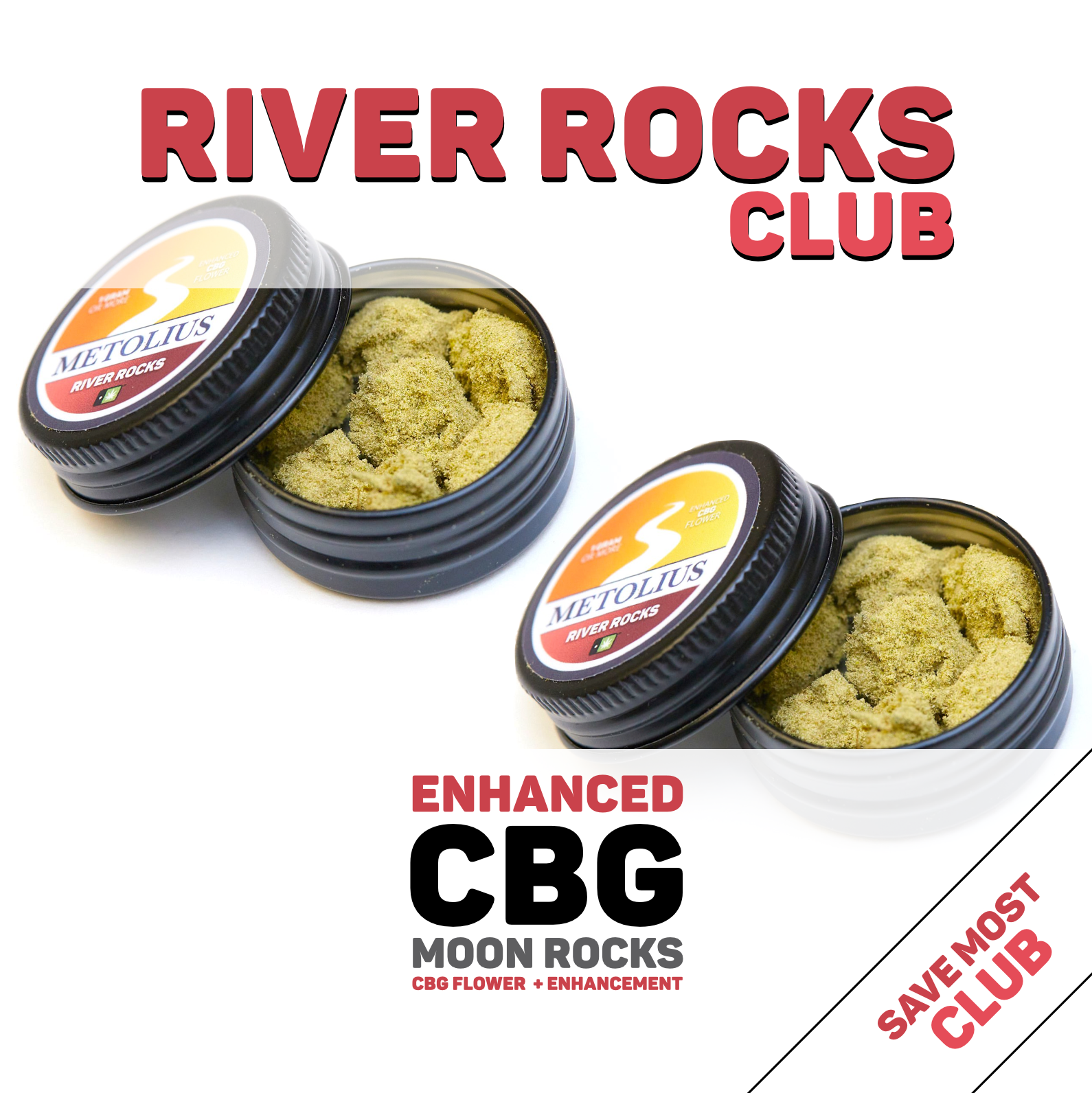 RIVER ROCKS CLUB - CBG FLOWER + CBD DISTILLATE + CBG KIEF